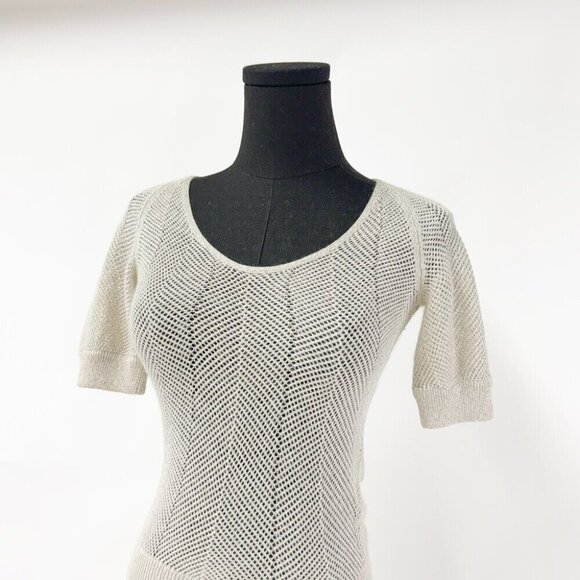 ARMANI EXCHANGE SMALL SHEER KNIT TOP T SHIRT - Picture 4 of 9